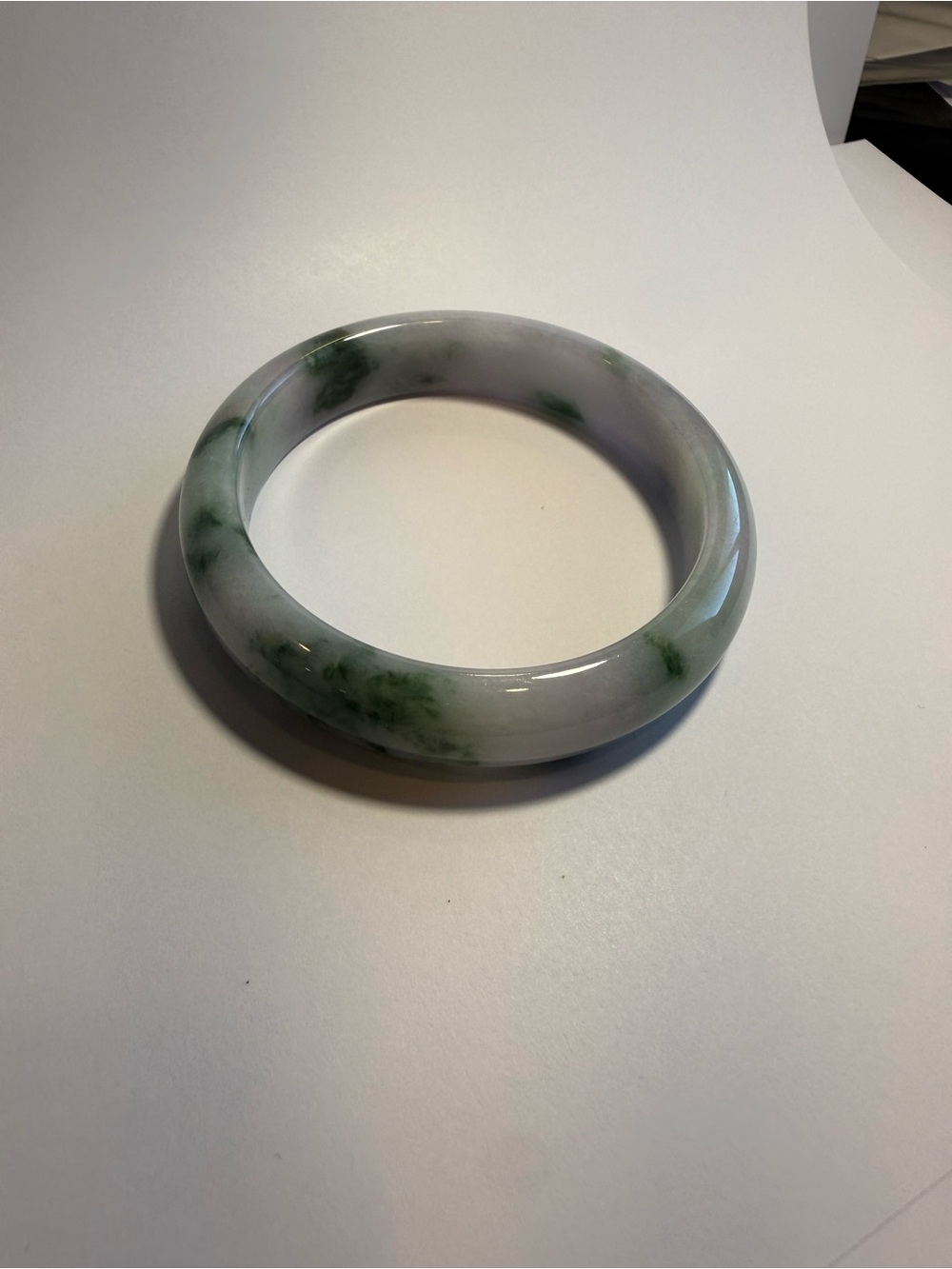 $4000CAD GIA Appraisal Jade-Inspired Green & White Bangle Bracelet size 58mm - Picture 8 of 14